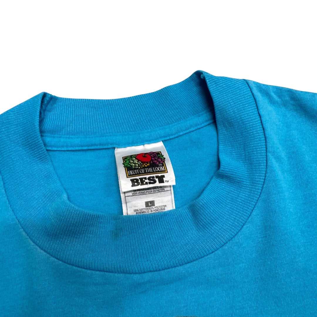 Vintage Perrier Blue Fish Graphic T-Shirt (L)