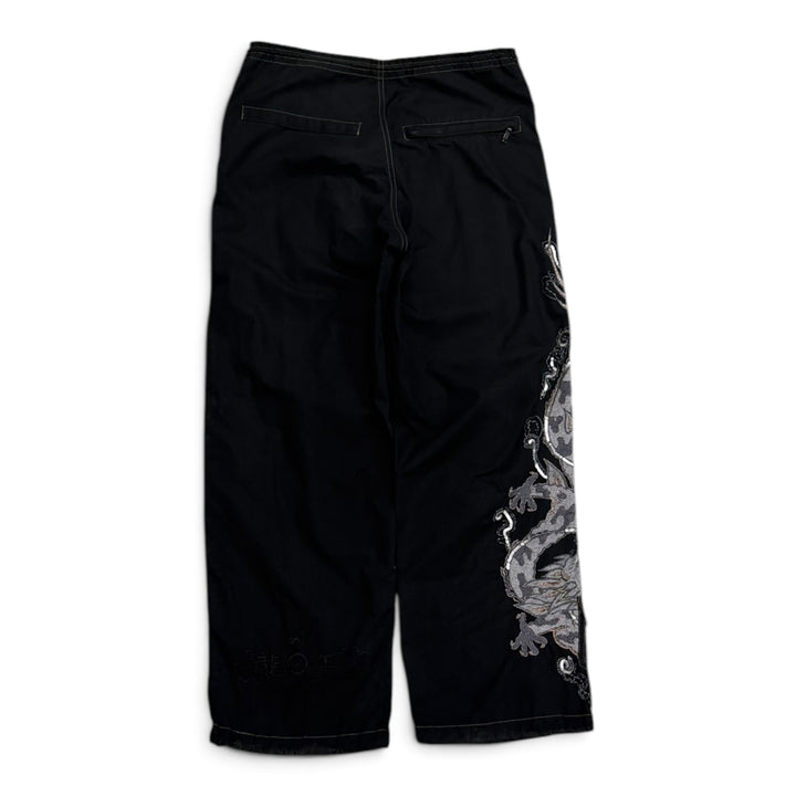 Maharishi Black Embroidered Dragon Snow Pants (M)