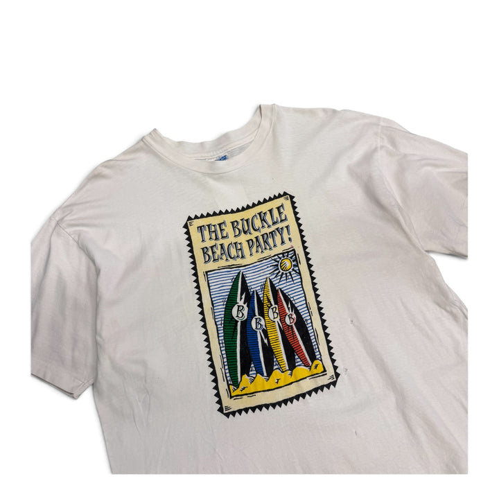 Vintage 90's The Buckle Beach Party Graphic T shirt White (XL)