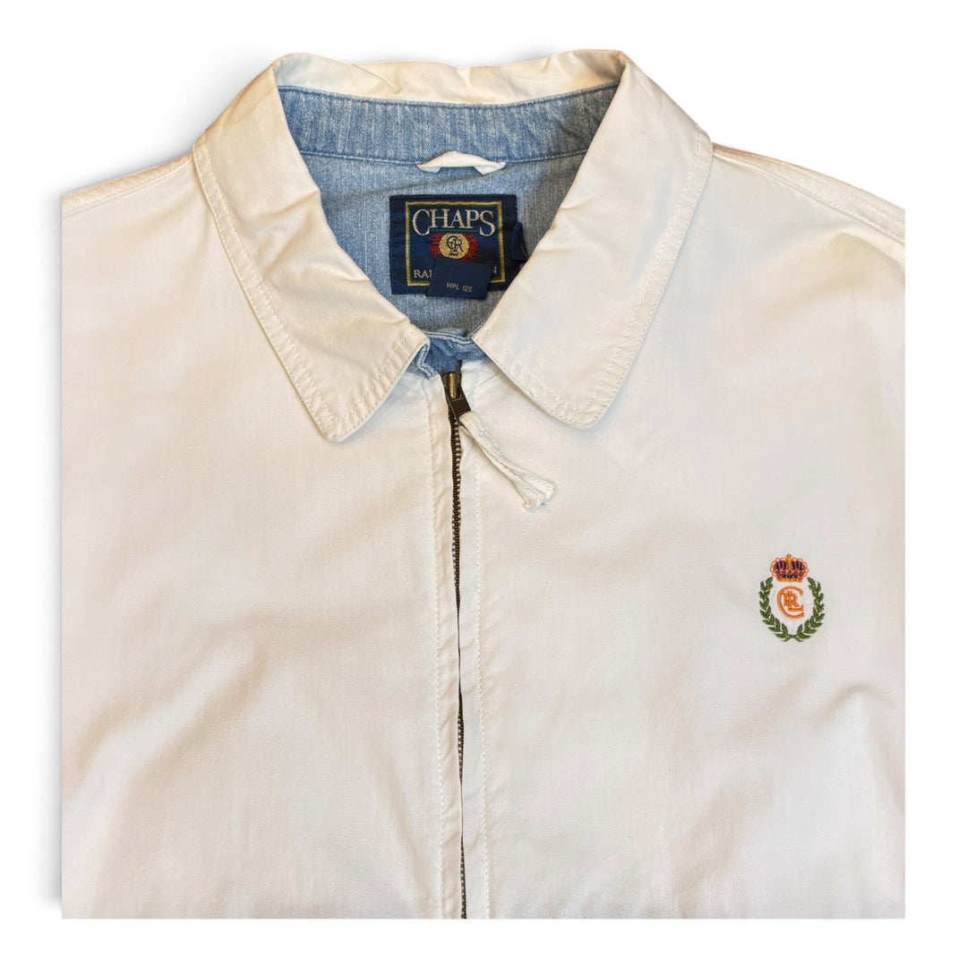 Vintage Chaps Ralph Lauren White Harrington Jacket (L)
