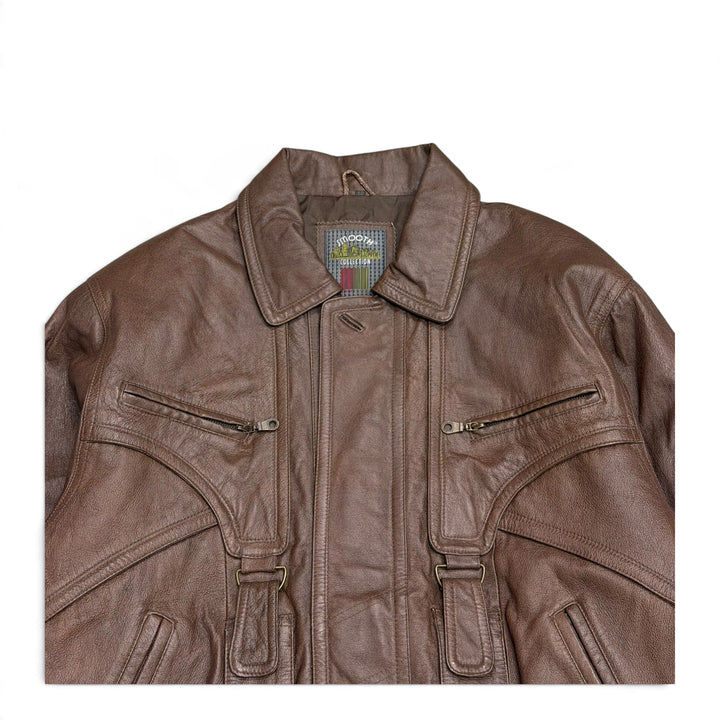 Vintage Dark Brown Flight Leather Jacket (L)