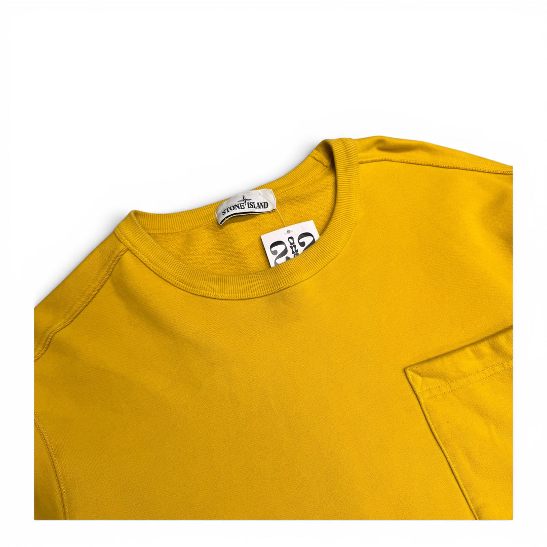 Stone Island Crew Neck Sweatshirt Pocket Detail Yellow (XXL)