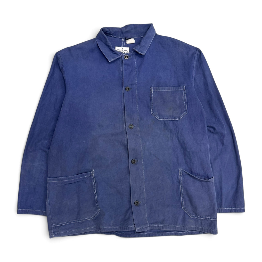 Vintage Distressed Blue French Chore Jacket (L)