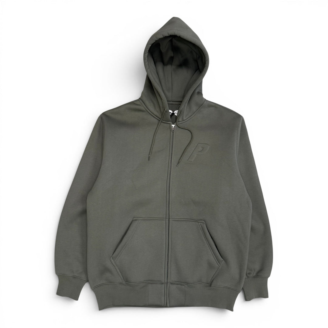 Palace Thermal Embossed Zip Up Hoodie Green (XL)