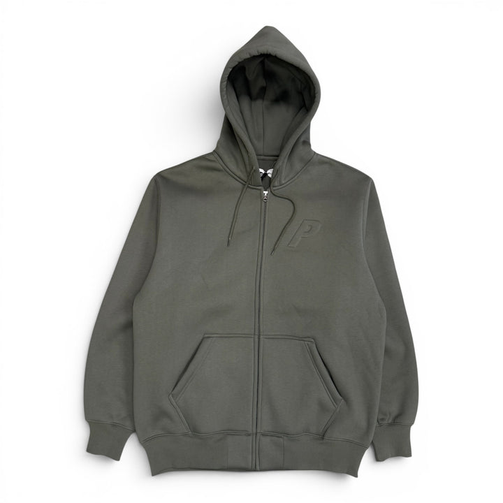 Palace Thermal Embossed Zip Up Hoodie Green (XL)
