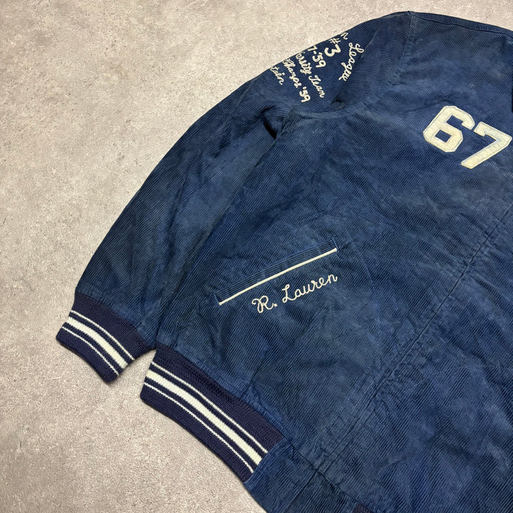 Vintage Polo Ralph Lauren Navy Varsity Corduroy Jacket (M)