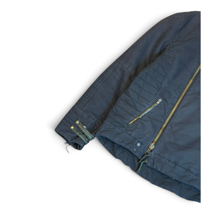 Vintage Armani Exchange Navy Side Zip Heavy Collared Jacket (L)