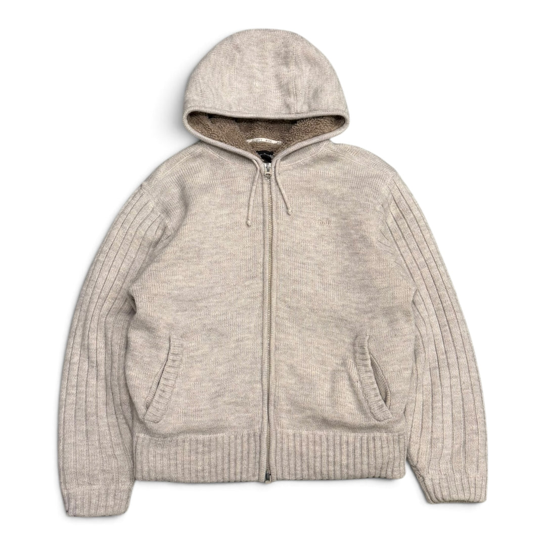 Vintage Schott Fleece Lined Zip Up  Hoodie Beige (XL)