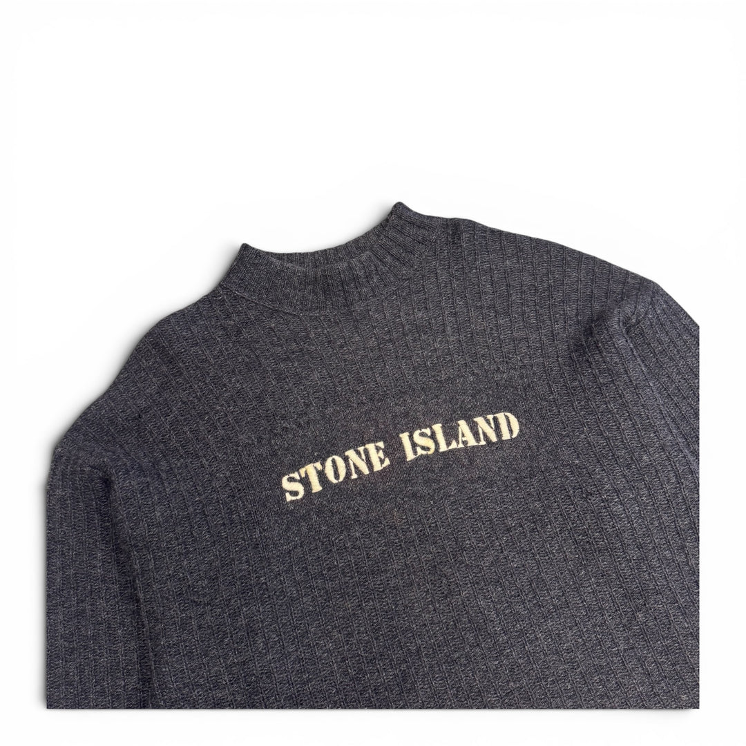 Stone Islan AW86 Spell - Out Wool Jumper Dark Grey (XL)
