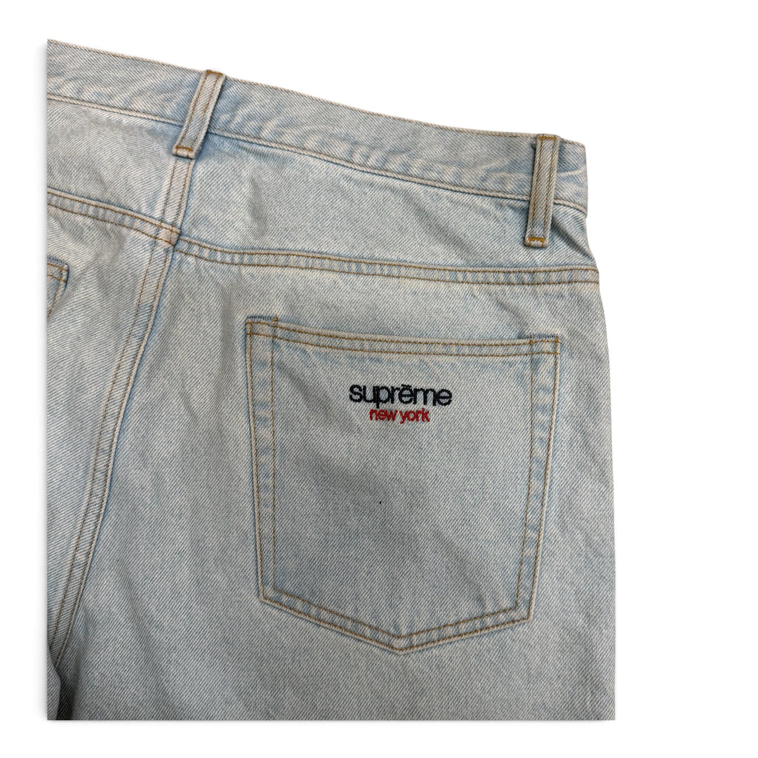 Supreme Baggy New York Denim Shorts Light Blue (32)