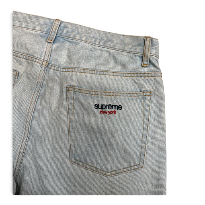 Supreme Baggy New York Denim Shorts Light Blue (32)