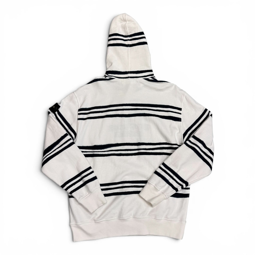Supreme Stone Island Warp Stripe Hooded Sweatshirt White (M)