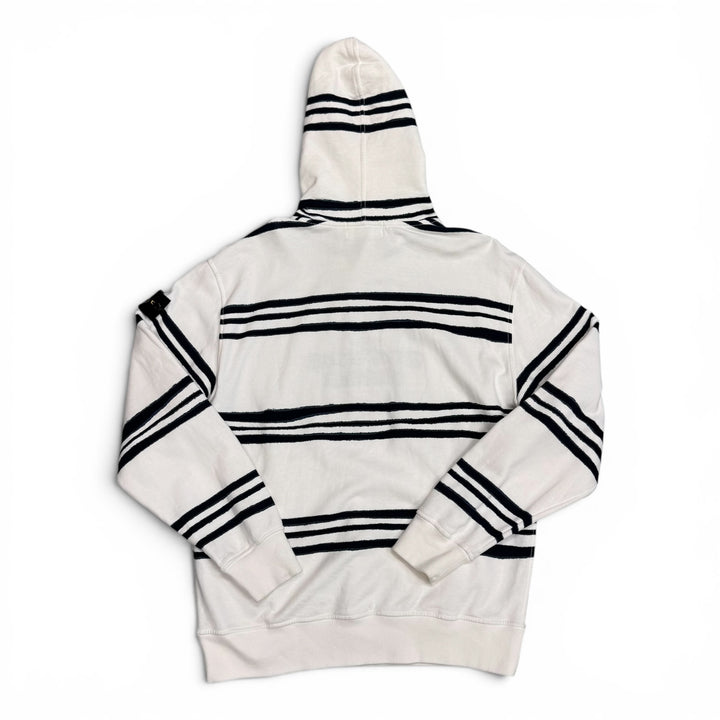 Supreme Stone Island Warp Stripe Hooded Sweatshirt White (M)