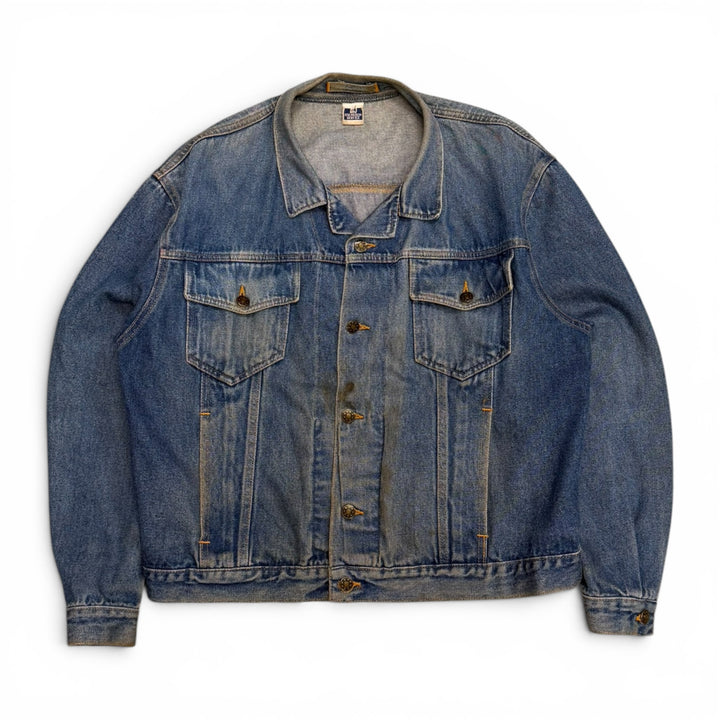 Vintage HM Prison Service Distressed Blue Denim Jacket (M)