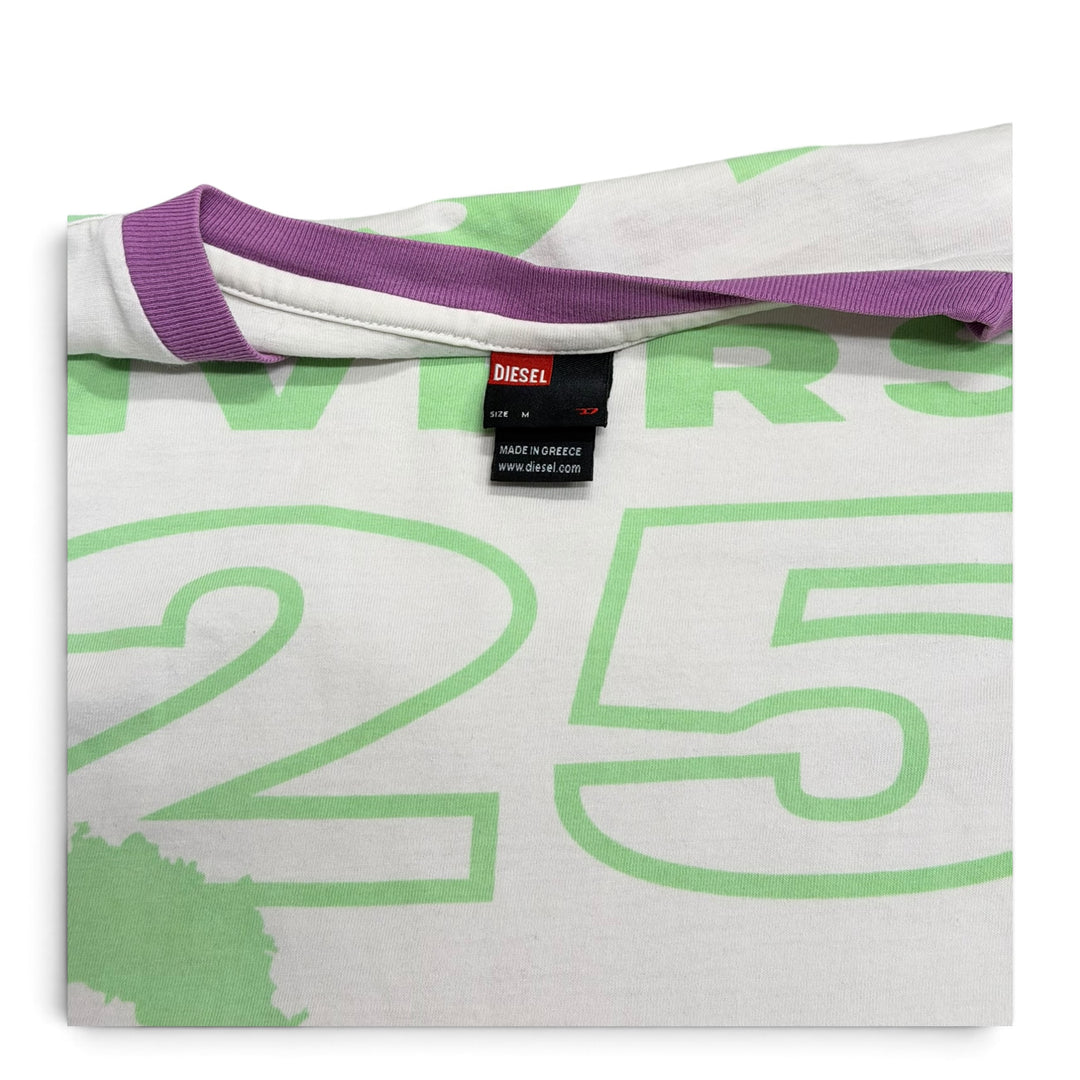 Vintage Diesel 25 Year Anniversary White Long Sleeve T-Shirt (M)