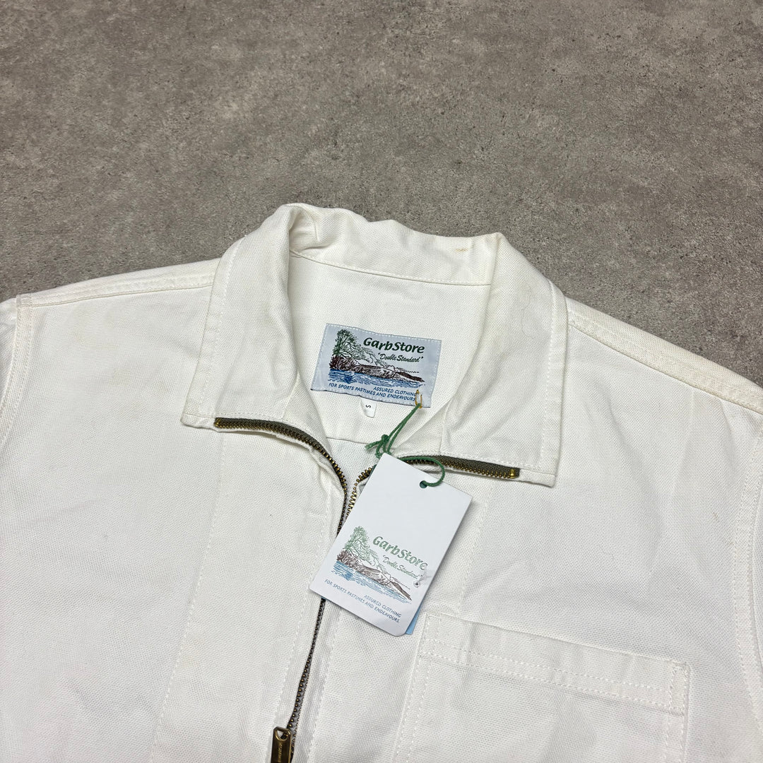 BNWT Garb Store White Zip Up Canvas Jacket (M)