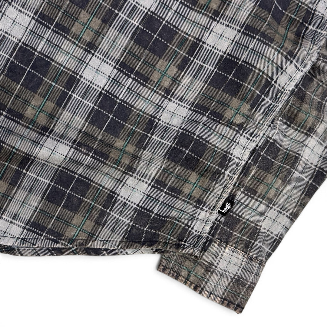 Stussy Checkered Long Sleeve Shirt Grey (M)