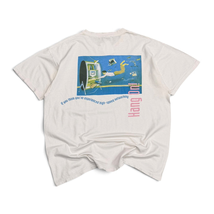 90’s Vintage Networth White Graphic T-Shirt (XL)