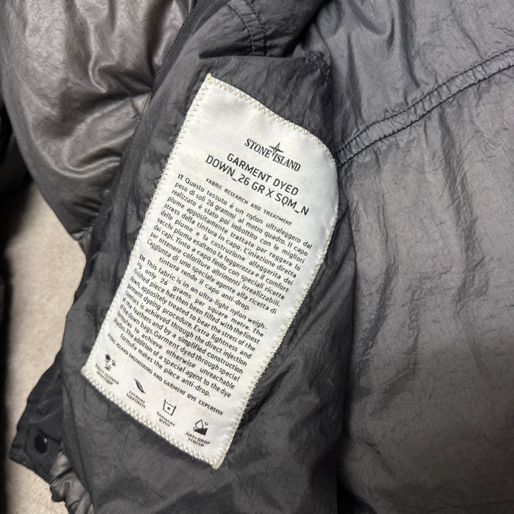Stone Island Dark Grey Garment Dyed Down Puffer Jacket (XL)