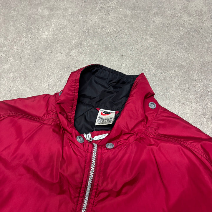 Vintage Nike Big Logo Red Puffer Jacket (XL)