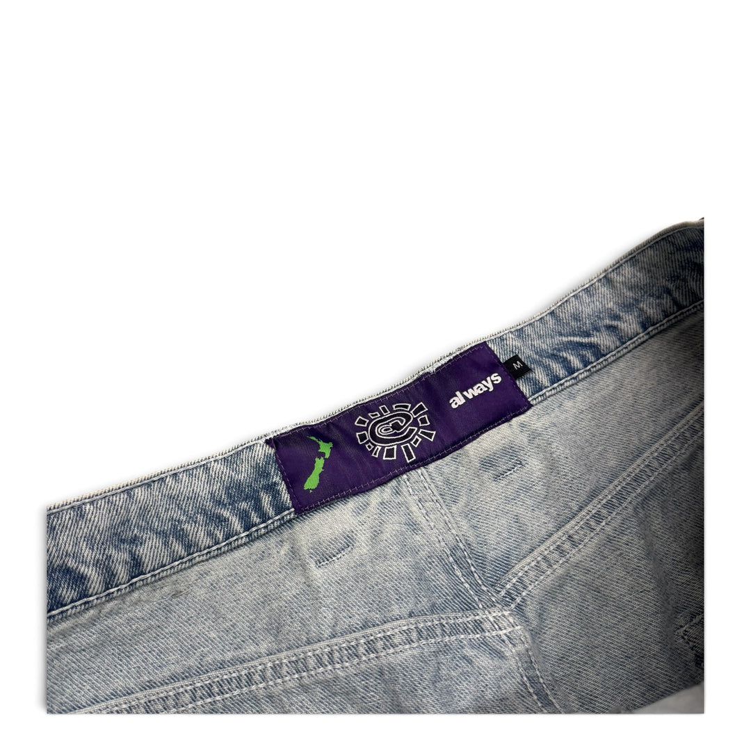Always Do What You Should Do Light Blue Denim Trousers (M)