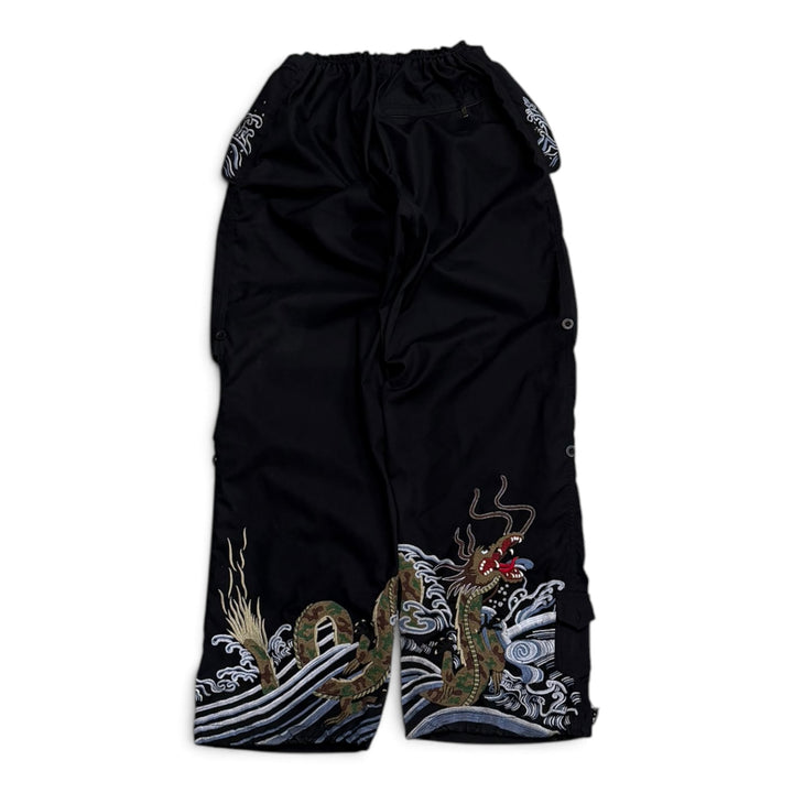 Maharishi Black Embroidered Dragon Snow Pants (M)