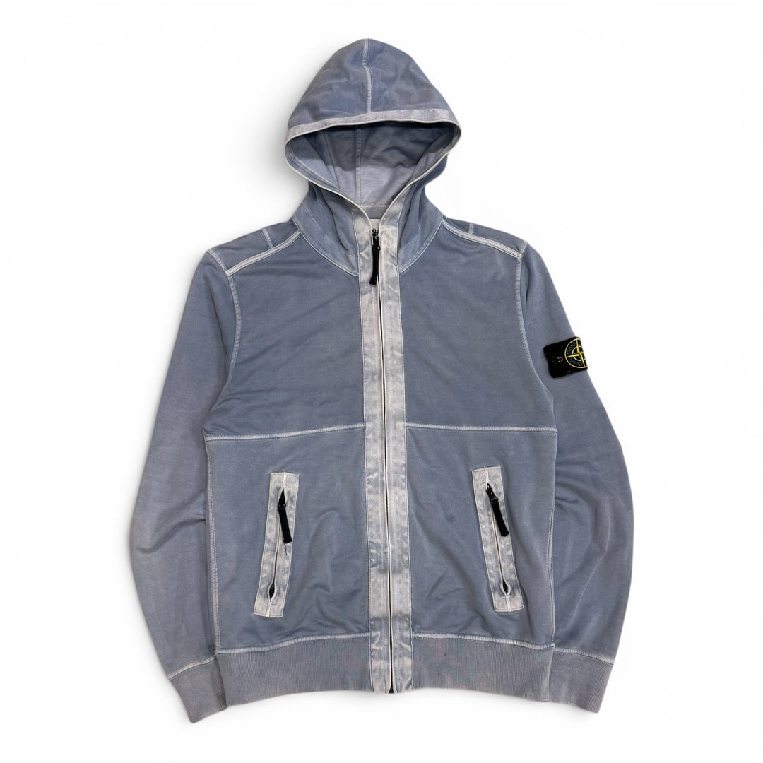 Stone Island Full Zip Up Hoodies Baby Blue (M)