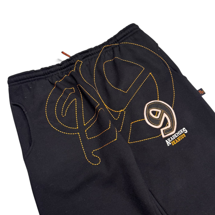 Vintage Akademiks Jeanius Black Embroidered Tracksuit Bottoms (L)