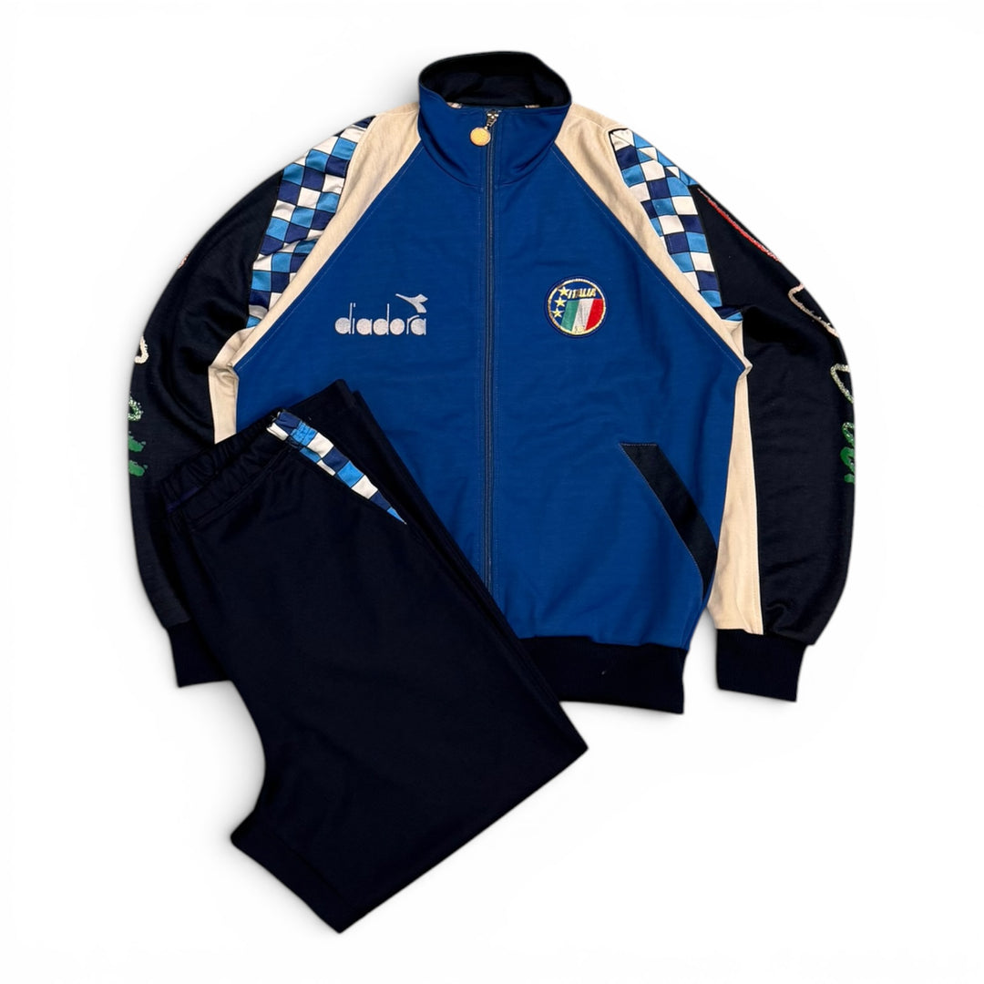 1990 Italy Diadora Track Jacket Set Blue (M)