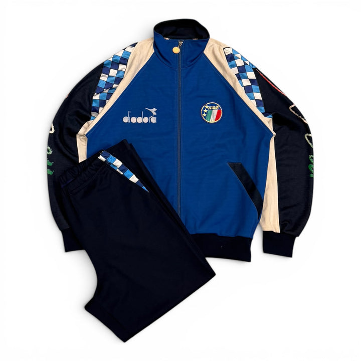 1990 Italy Diadora Track Jacket Set Blue (M)