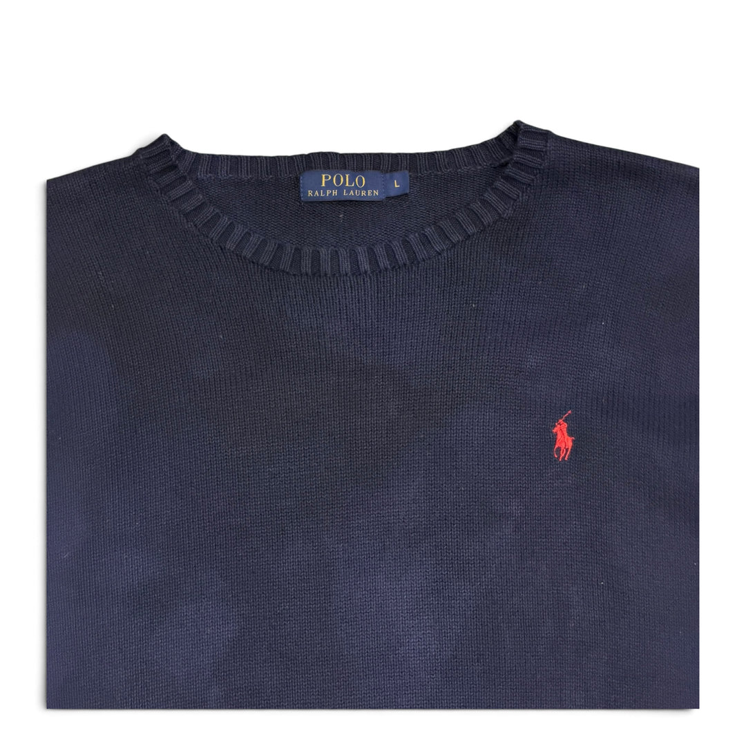 Vintage Polo Ralph Lauren Crew Neck Knitted Jumper Navy (L)