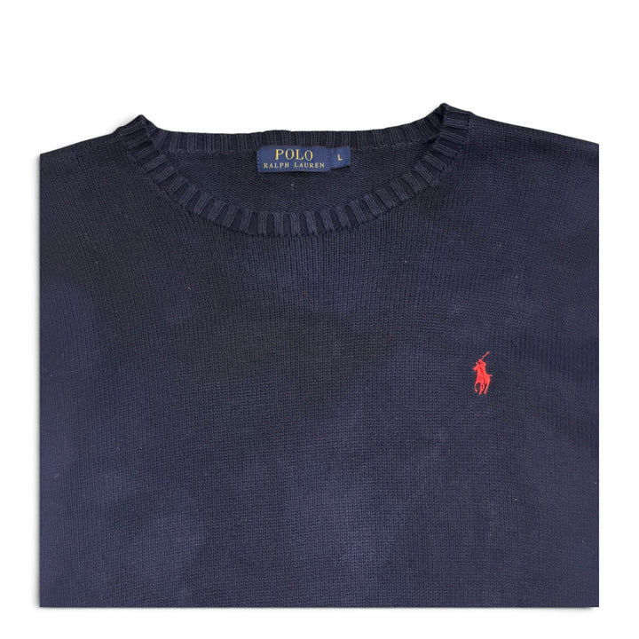 Vintage Polo Ralph Lauren Crew Neck Knitted Jumper Navy (L)