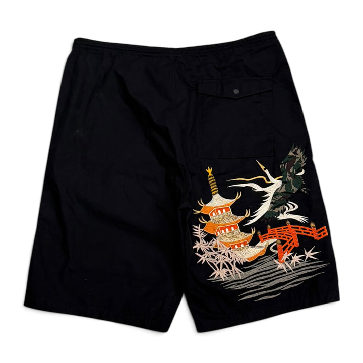 BNWT Sample Maharishi Black Embroidered Cargo Shorts (L)