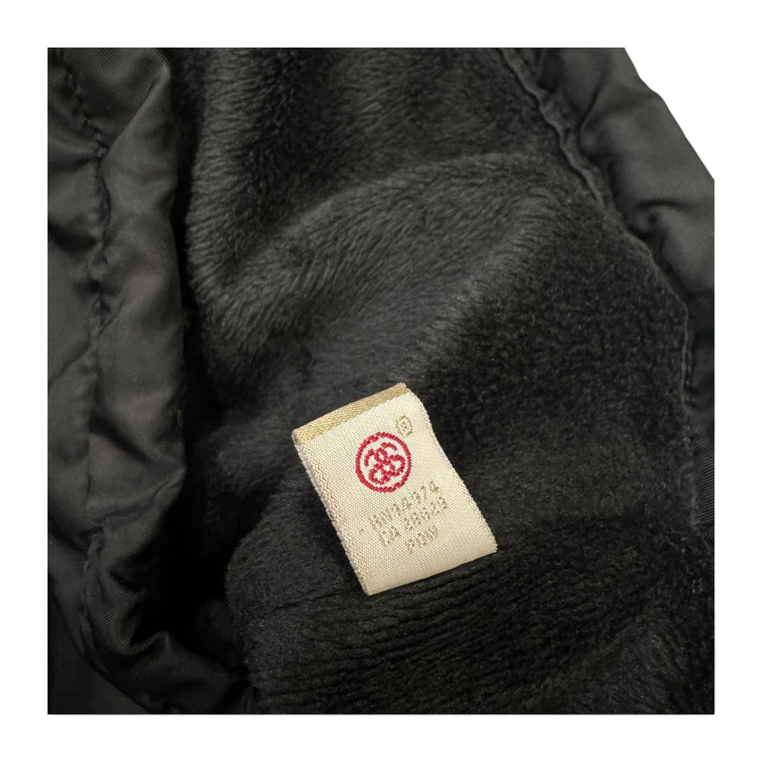 Vintage Stussy Black Spell Out Hooded Coach Jacket (XL)