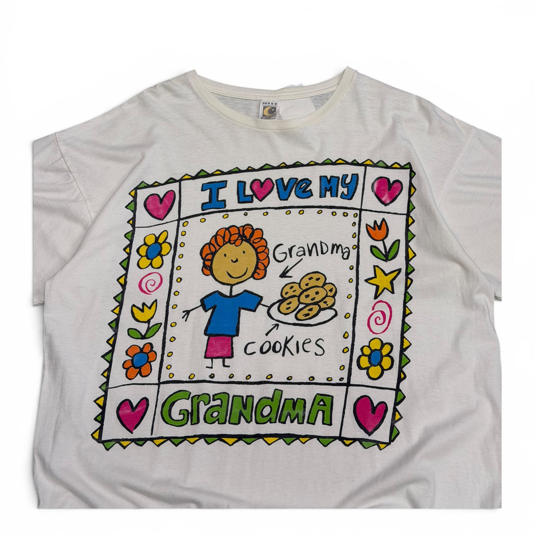 90's Vintage I Love My Grandam White Graphic T-Shirt (XXL)