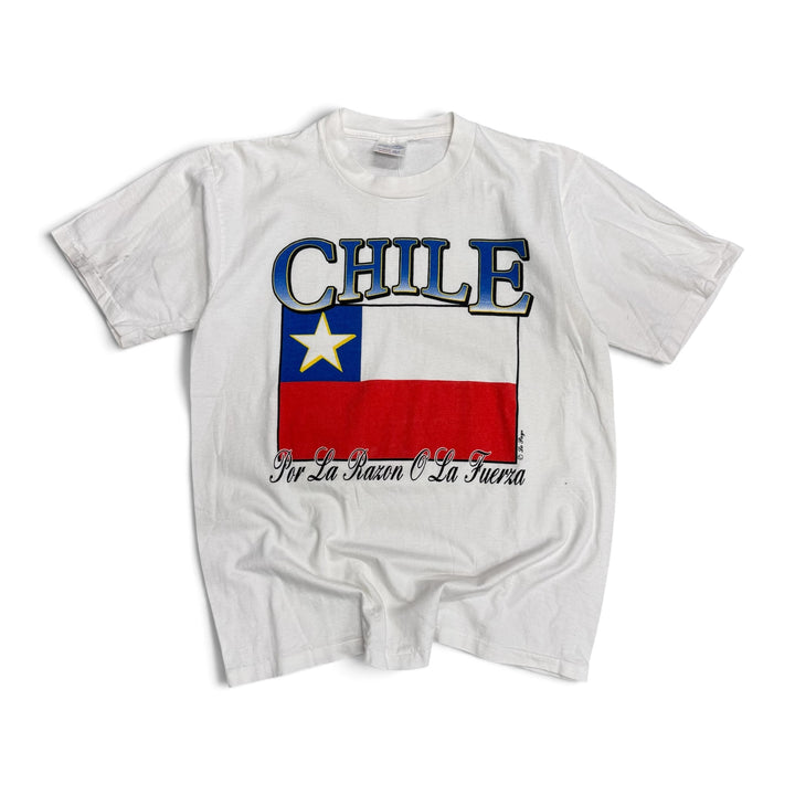 Vintage Single Stitch Chile Graphic T shirt White (L)