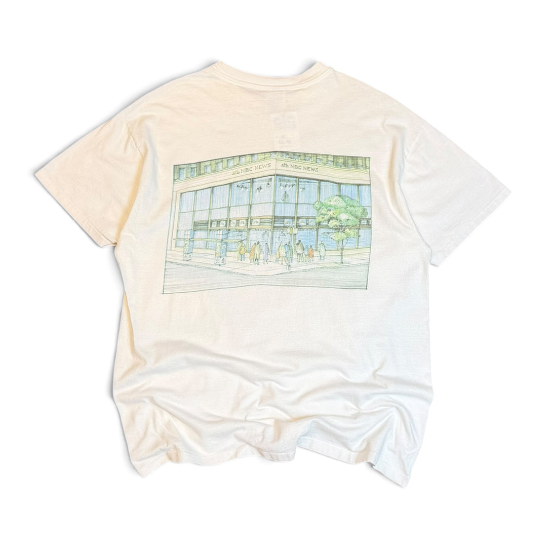 90's Vintage NBC News White Graphic T-Shirt (XL)