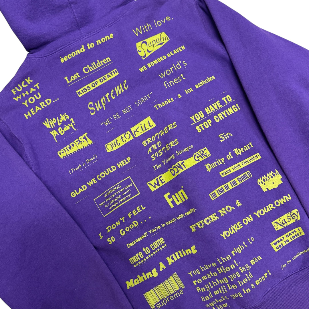 Supreme Stop Crying Purple Pullover Hoodie (L)