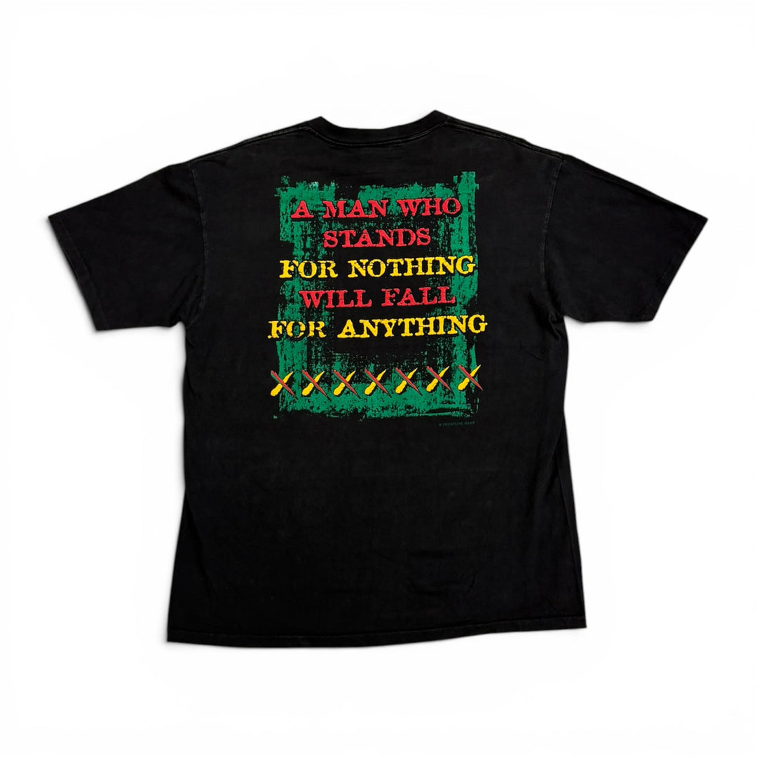1990's Vintage Malcolm X Black Graphic T-Shirt (XL)