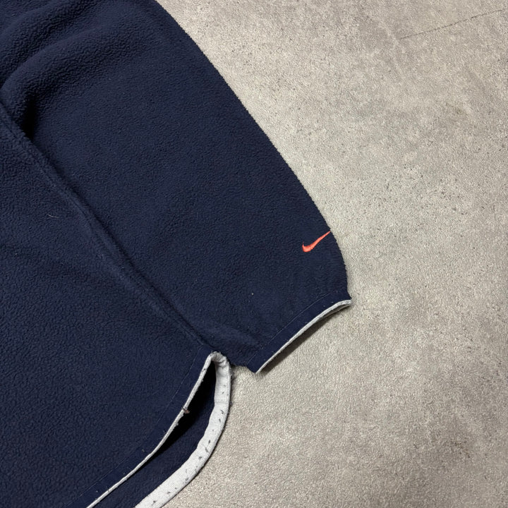 00's Vintage Nike Navy Spell Out Fleece (L)