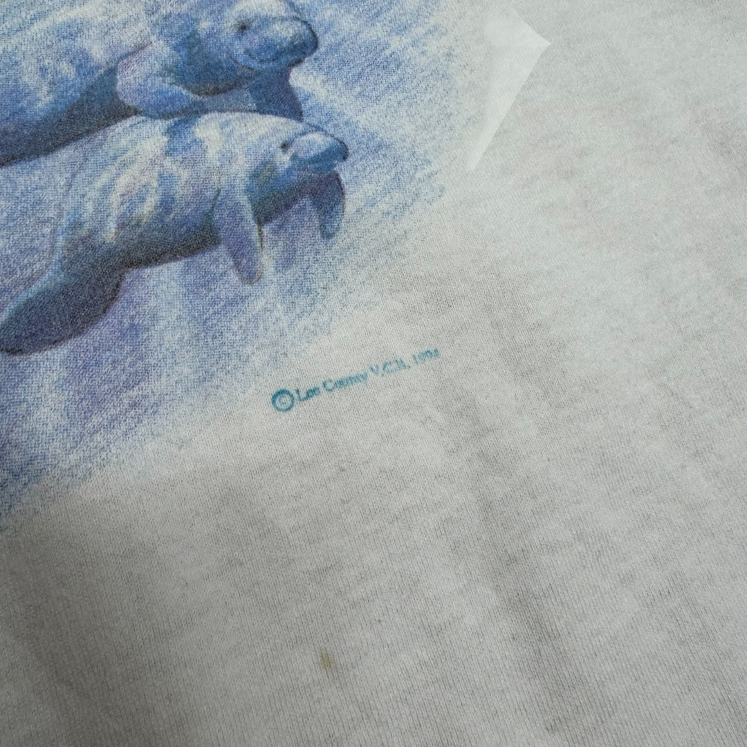 Vintage Lee Island White Graphic T-Shirt (XL)