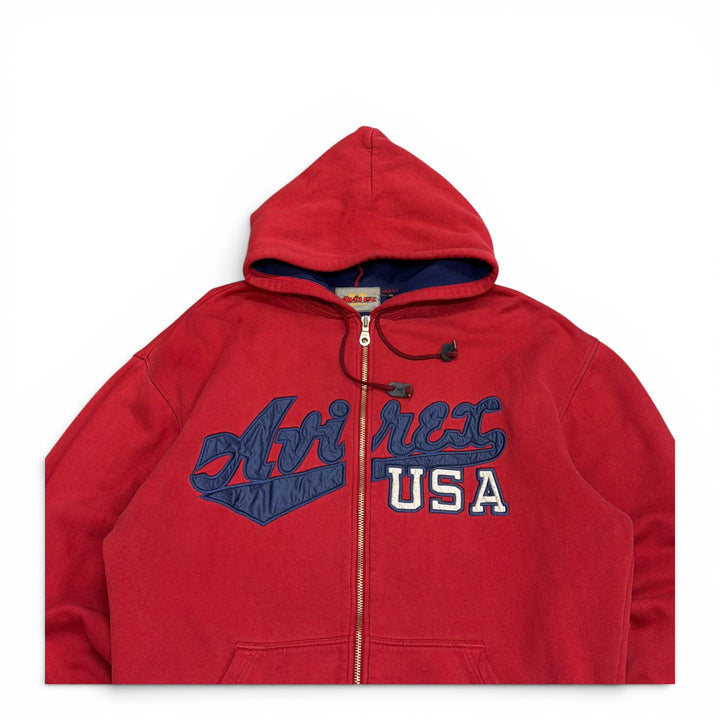 Vintage Avirex Red Full Zip Hoodie (XXXL)