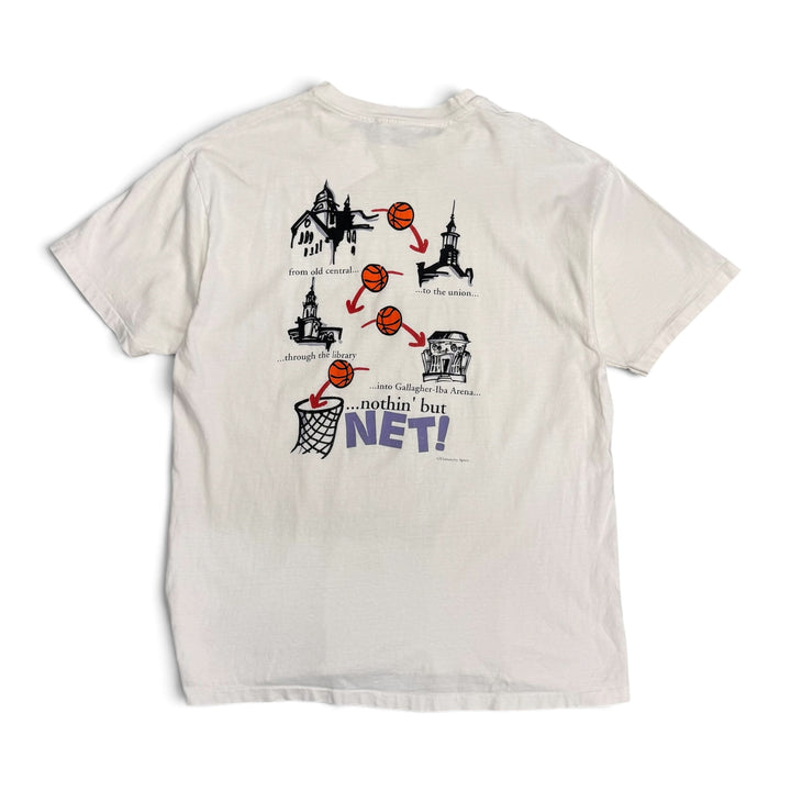 Vintage Cowboy Hoops Graphic T shirt White (XL)