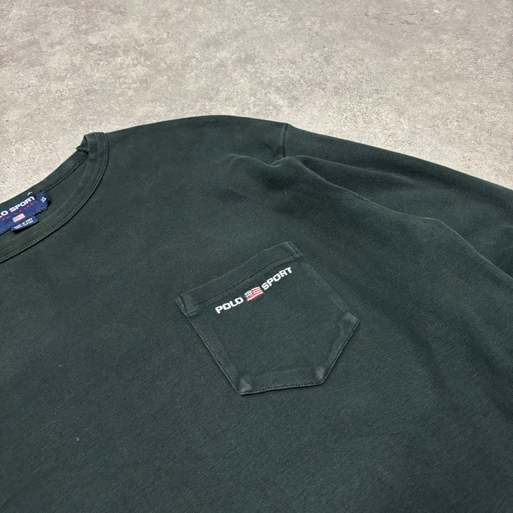 Vintage Polo Sport Ralph Lauren Black Pocket Jumper (XL)