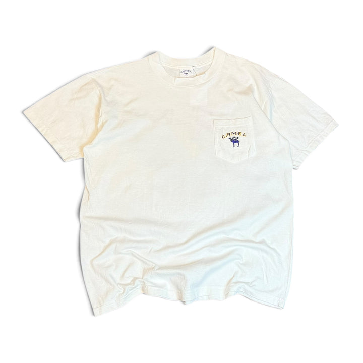 Vintage Camel Racing White Graphic T-Shirt (XL)