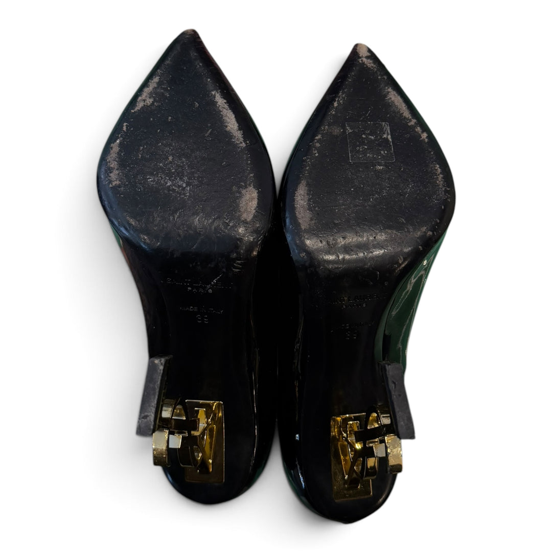 Saint Laurent Opyum Black Patent Leather Heels