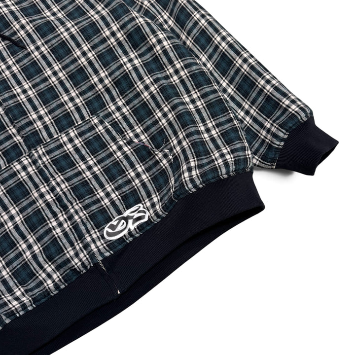Yardsale Reversible Checkered Zip Up Hoodie  Blue&Black (L)