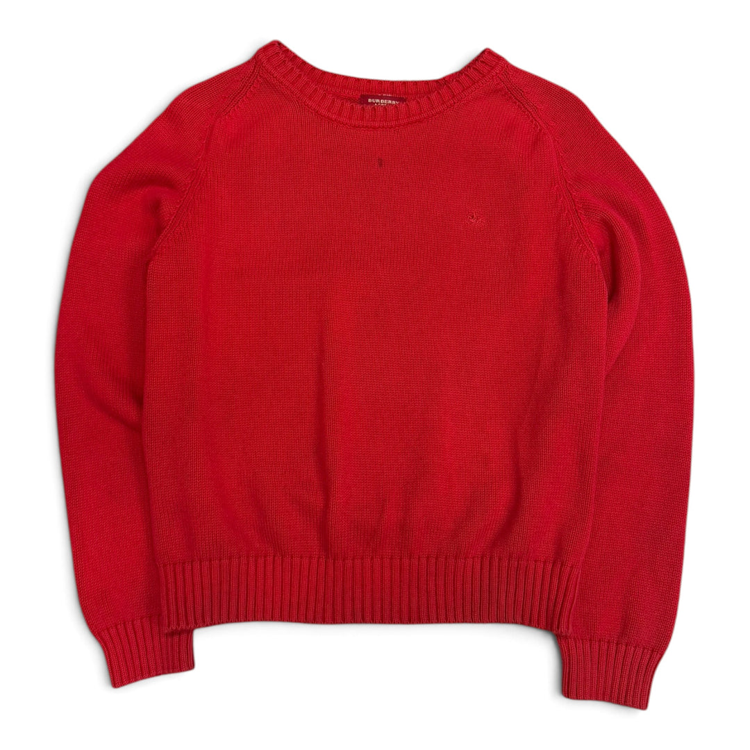 Vintage Burberry Red Crew Neck Knitted Jumper (M)