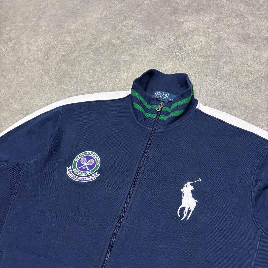 Vintage Polo Ralph Lauren Navy Wimbledon Full Zip Jumper (M)