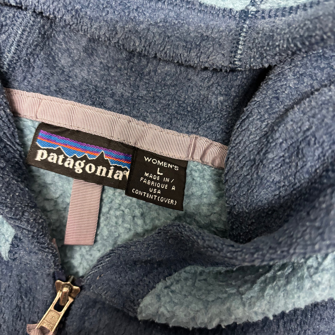 Vintage Patagonia Synchilla Blue Hooded Full Zip Fleece (Women's L)